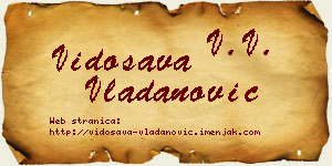 Vidosava Vladanović vizit kartica